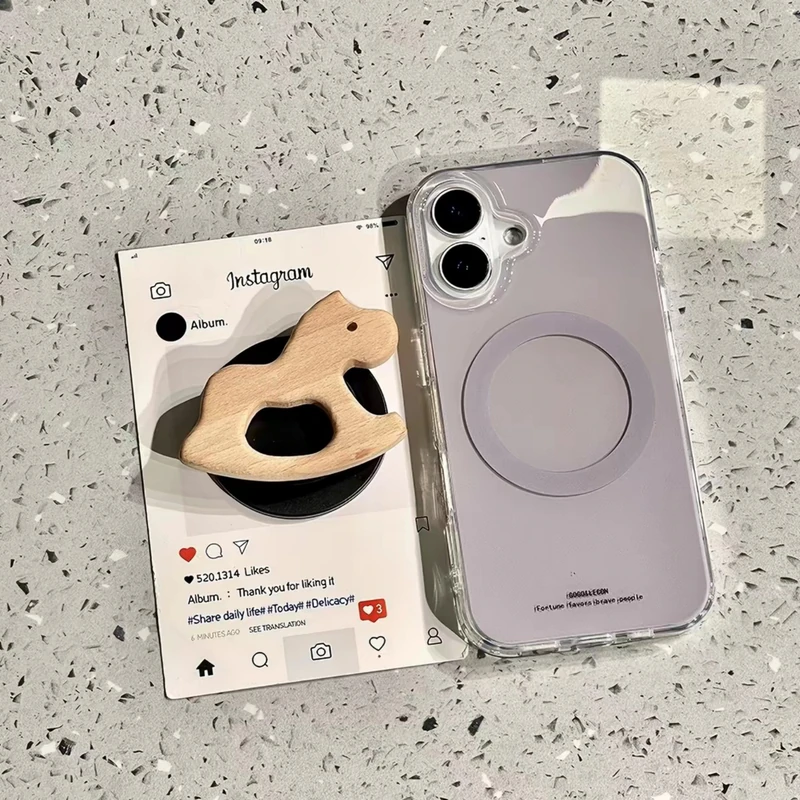 Light-purple case + rocking-horse stand