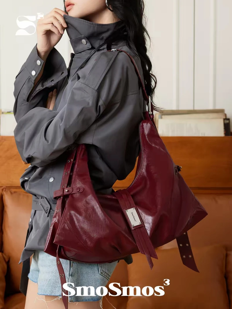 Wine-red large bag
